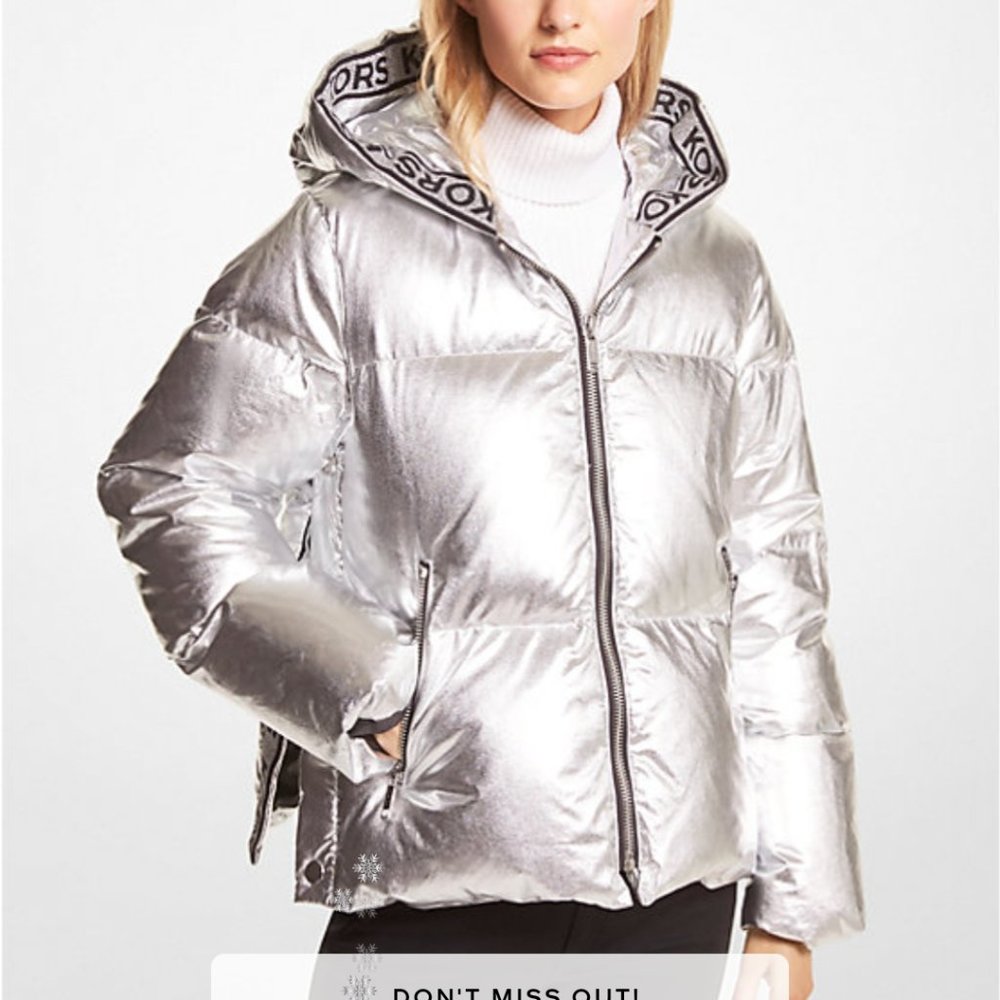 Michael Kors Metallic Puffer Jacket